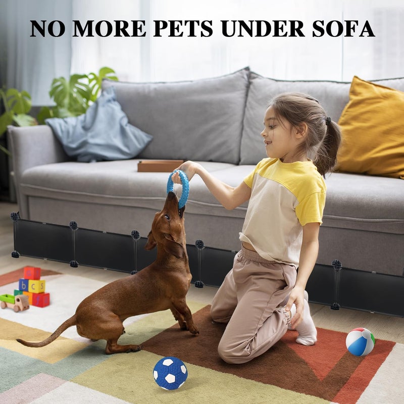 LEICHTEN 6.7" H x 248" L in Total Under Couch Blocker, Adjustable Length Couch Blockers for Pets, Couch Blockers Keep Cat Dog Off Couch, Fits Loveseat, Sofa, Couch, Black - Image 2